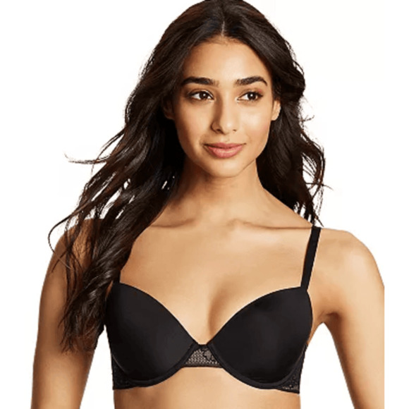 Maidenform Comfort Devotion Black Ultimate No Show Underwire T-Shirt Bra Sz 36A - Picture 1 of 5